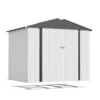 8x6_metal_shed_with_floor_frame_white_main Patiowell 8x6 Metal Shed with Floor Frame, White