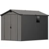 Patiowell 6x10 ft Plastic Shed with Window, Dark Gray
