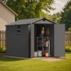 Patiowell 6x10 ft Plastic Shed with Window, Dark Gray